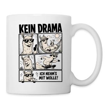 Kein Drama Lama entspannt Leben - Tasse - Weiß - Rechts