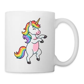 Danse de la Licorne Arc-en-ciel et Scintillante - Mug blanc - blanc - Droite