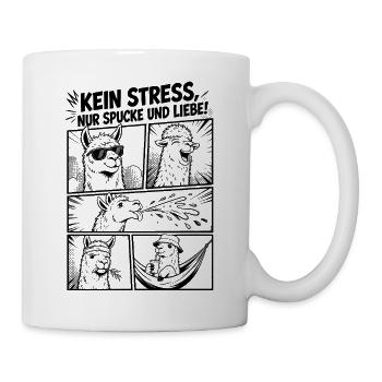 Lustiges Lama Comic Spruch Humor Design - Tasse - Weiß - Rechts