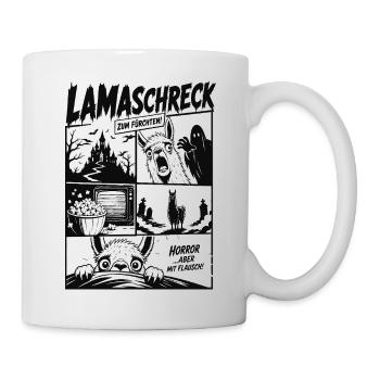 Lama Horror Film Comic Lustig Grusel - Tasse - Weiß - Rechts