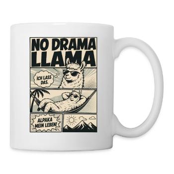 No Drama Llama Vintage Comic Alpaka - Tasse - Weiß - Rechts