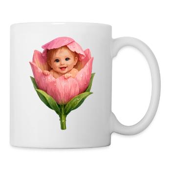 Baby in Pink Peony Bloom - Mug - white - Right