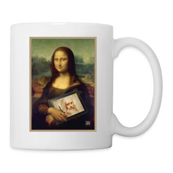 Mona Lisa Tablet Skizzen-Mashup - Tasse - Weiß - Rechts