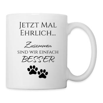 Zusammen besser – Pfote Minimal Design schwarz - Tasse - Weiß - Rechts