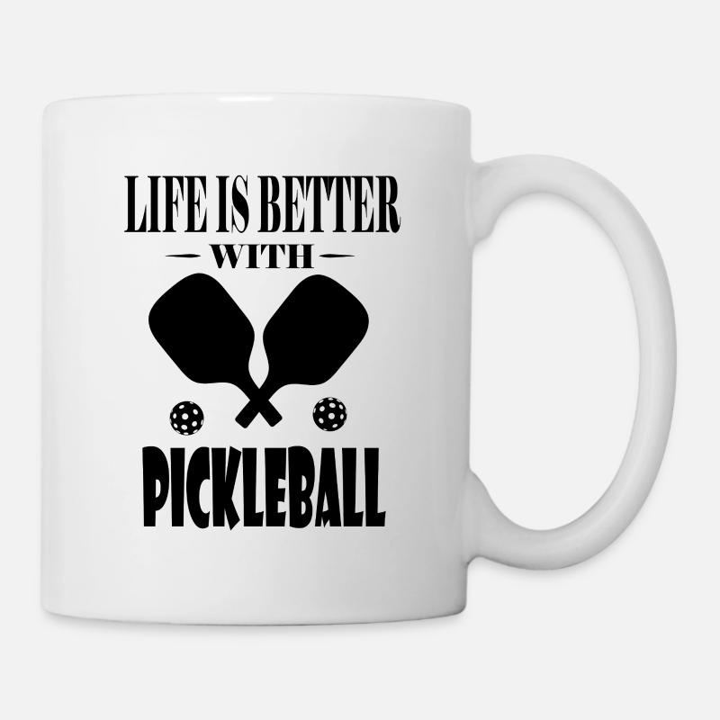 Mit Pickleball ist das Leben besser - Tasse - Weiß