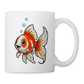 Kunstvoller Goldfisch Cartoon - Tasse - Weiß - Rechts