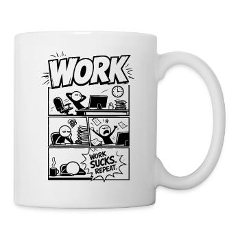 Work Sucks Repeat Comic - Mug - white - Right