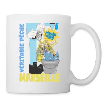 Marseille Poiscaille Fraîche Cartoon - Mug blanc - blanc - Droite