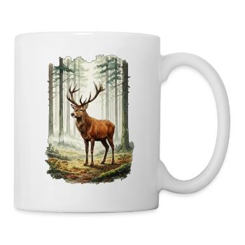 Red Deer Deer Forest Nature Wildlife Watercolor - Mug - white - Right