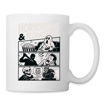 Horrorfilme und Komödie Nerd - Tasse - Weiß - Rechts