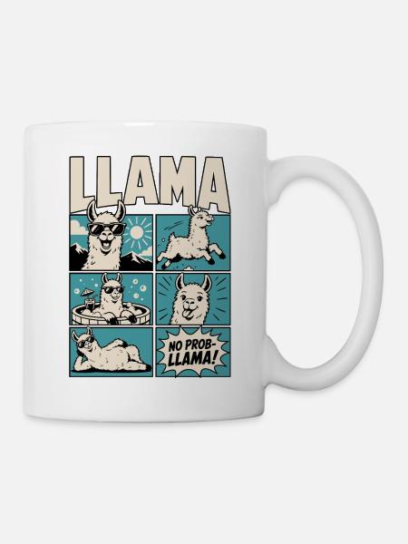 Chill Llama Comic Design - Tasse - Weiß