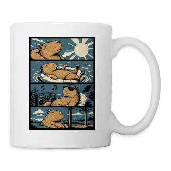 Ambiances de piscine chill capybara - Mug blanc - blanc - Droite