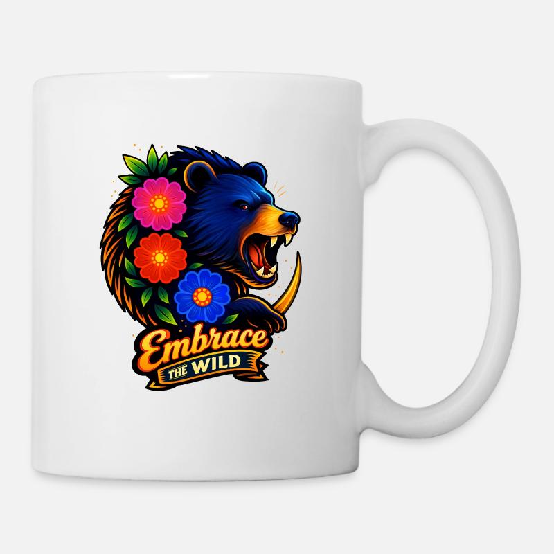 Wildnisumarmung mit Blumen - Tasse - Weiß