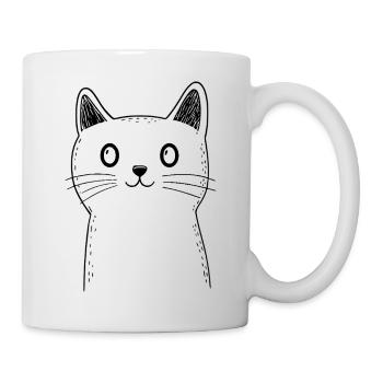 Katze Skizze  - Tasse - Weiß - Rechts