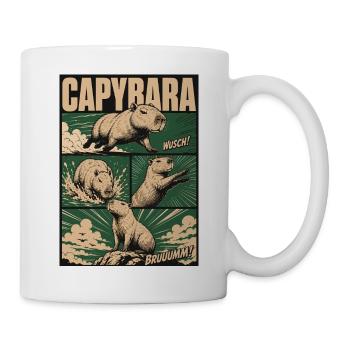 Chilliges Capybara Comic - Tasse - Weiß - Rechts