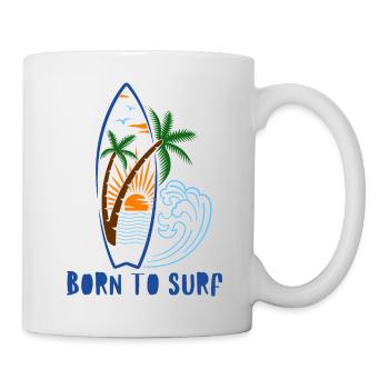 Né pour surfer – Palm Sunset - Mug blanc - blanc - Droite