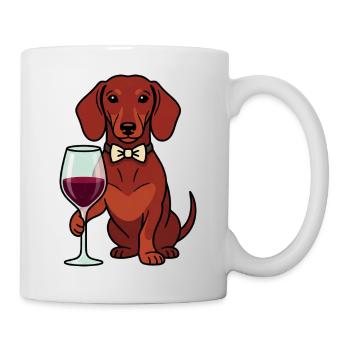 Noble teckel & Vin : votre nouveau sommelier - Mug blanc - blanc - Droite