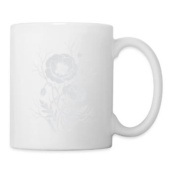Mohnblumen - Tasse - Weiß - Rechts