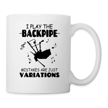 Je joue le backpipe, les erreurs ne sont que des variations - Mug blanc - blanc - Droite
