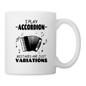 Ich spiele Akkordeon, Fehler sind nur Variationen - Tasse - Weiß - Rechts
