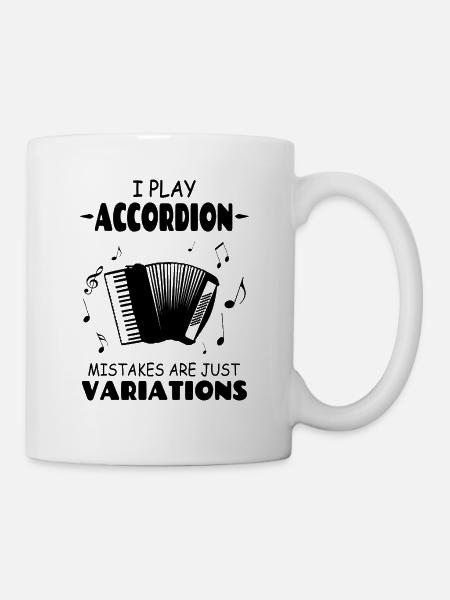 Ich spiele Akkordeon, Fehler sind nur Variationen - Tasse - Weiß