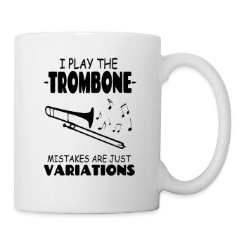 Je joue du trombone, les erreurs ne sont que des variations - Mug blanc - blanc - Droite