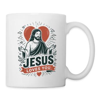 Jesus Loves You Heart Design - Mug - white - Right