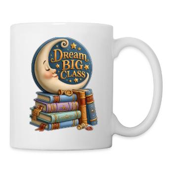 Rêve : Grande Classe Lune et Livres - Mug blanc - blanc - Droite
