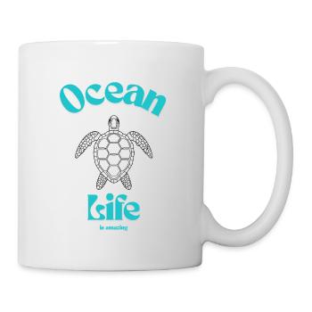 Ocean Life Turtle Shirt - Mug - white - Right