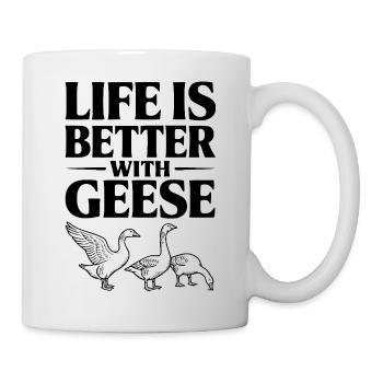 La vie est meilleure avec les oies - Mug blanc - blanc - Droite
