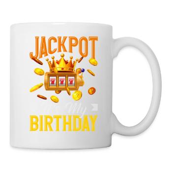 Jackpot Es Ist Mein Geburtstag Casino Automat - Tasse - Weiß - Rechts