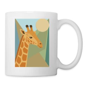 Geometrische Giraffe Safari Kunst  - Tasse - Weiß - Rechts
