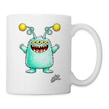 Green Five-Eyed Monster - Mug - white - Right