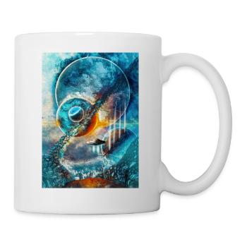 Blue Space Ring with Fire - Mug - white - Right
