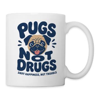 Pugs Not Drugs Funny Dog - Mug - white - Right