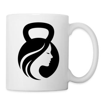 Reine du fitness – Fille aux kettlebells - Mug blanc - blanc - Droite