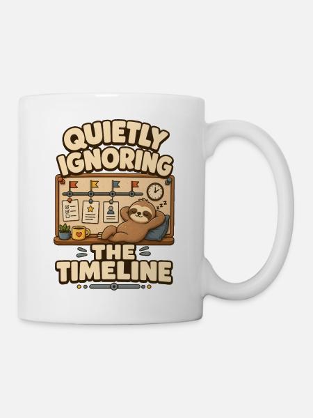 Quietly Ignoring The Timeline Faultier - Tasse - Weiß