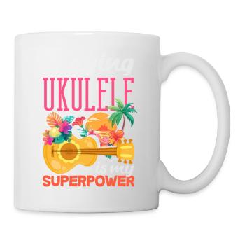 Jouer du ukulélé est mon superpouvoir Musicien d’Hawaï - Mug blanc - blanc - Droite