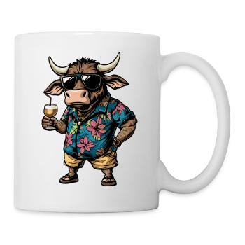 Stier Comic Sommer - Tasse - Weiß - Rechts