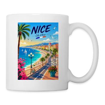 Nice Côte d'Azur Promenade - Mug blanc - blanc - Droite