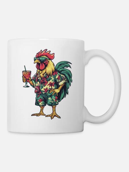 Hahn Comic Sommer - Tasse - Weiß