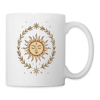 Soleil du solstice d’été – Motif spirituel bohème - Mug blanc - blanc - Droite