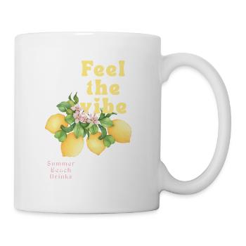 Feel the Vibe – Sommer Zitronen Drinks - Tasse - Weiß - Rechts