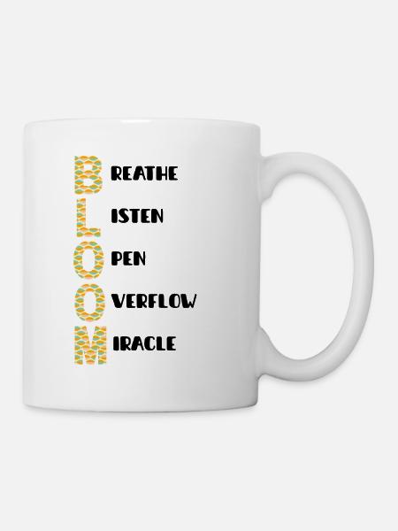BLOOM Vertikal Musterfarben - Tasse - Weiß