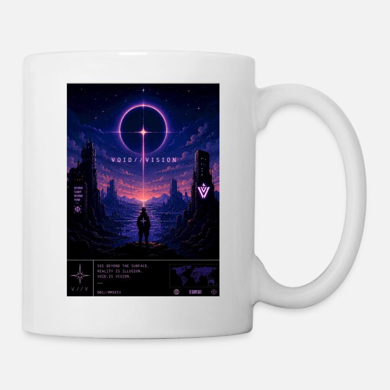 VOID//VISION – Rêves de Pixels dans le Vide - Mug blanc - blanc
