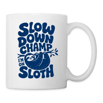 Ralentir la conception du paresseux du champion - Mug blanc - blanc - Droite