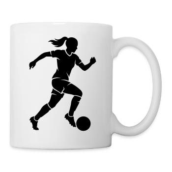 Silhouette féminine de football - Mug blanc - blanc - Droite