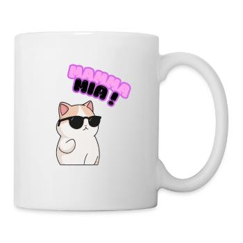 Katzencool mit Sonnenbrille – Miau - Tasse - Weiß - Rechts