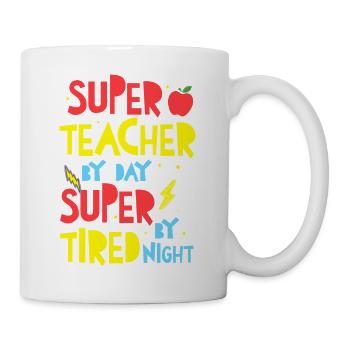 Superlehrerin Tagabend - Tasse - Weiß - Rechts
