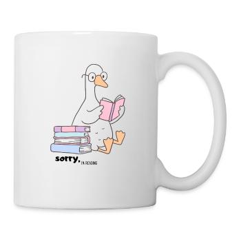 Reading goose with glasses - Mug - white - Right